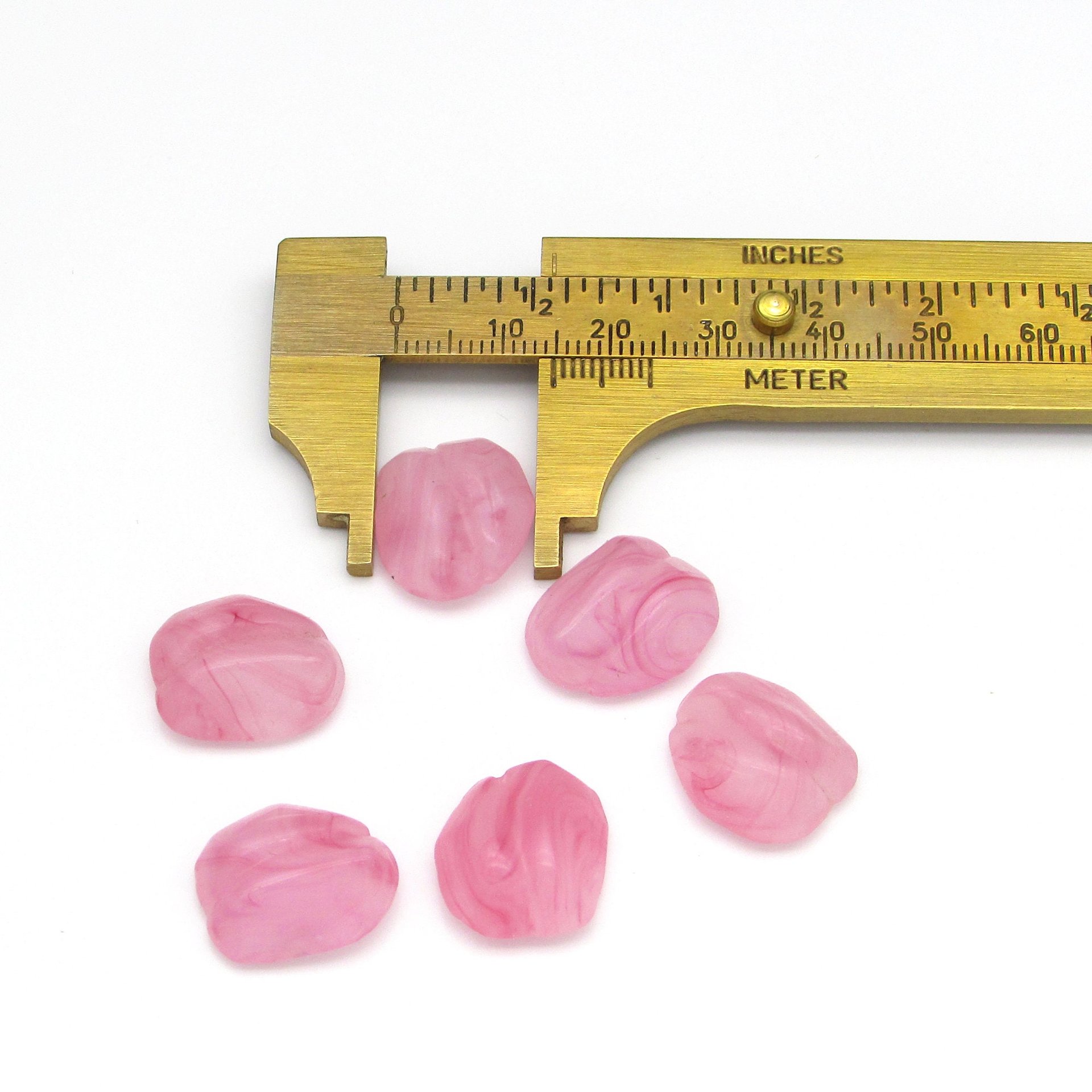 Vintage Rose Porphyr Lampwork Cabochons with Wrapping Channel 