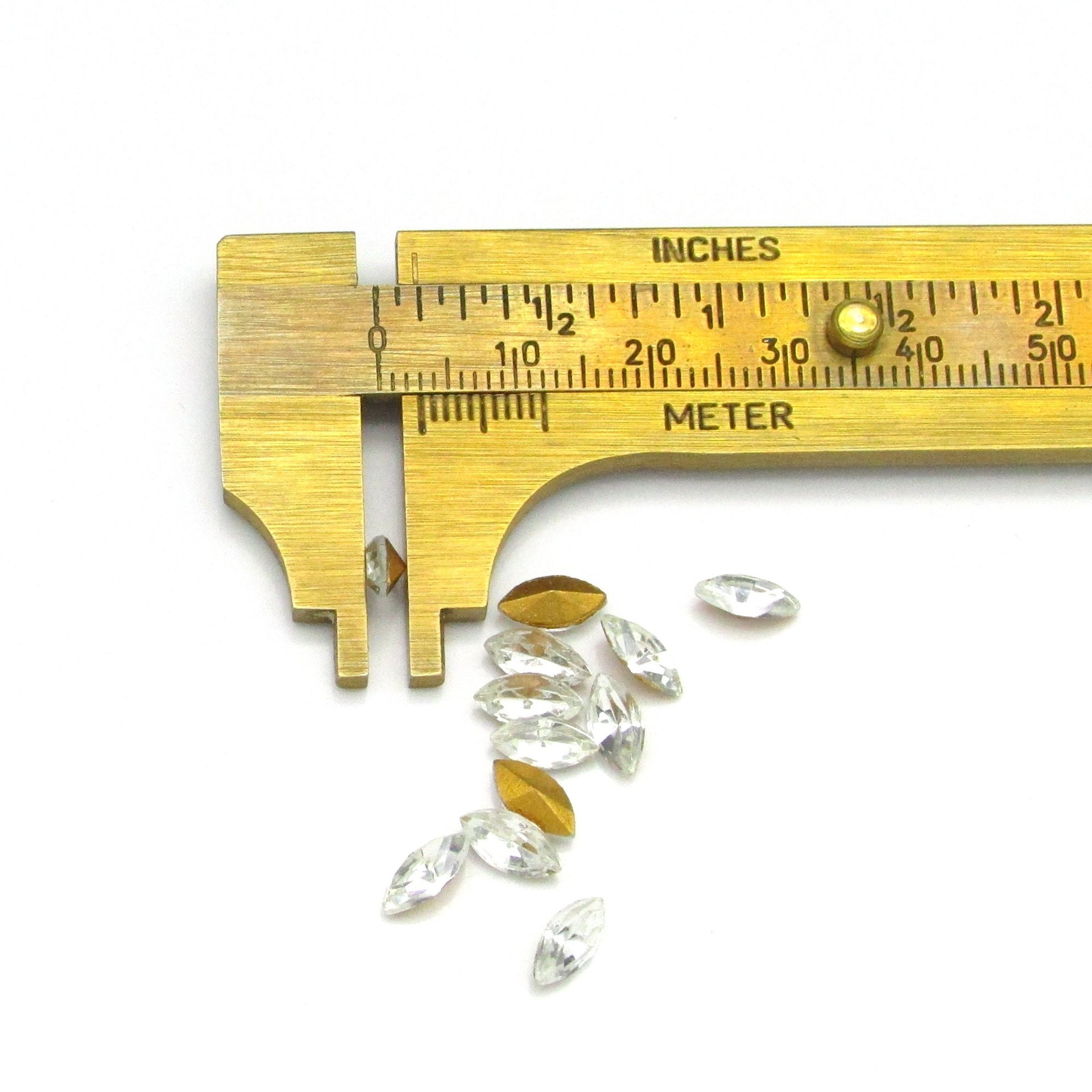 Rhinestone Navettes, 10x5mm 8x4mm Tin Table Cut Marquise