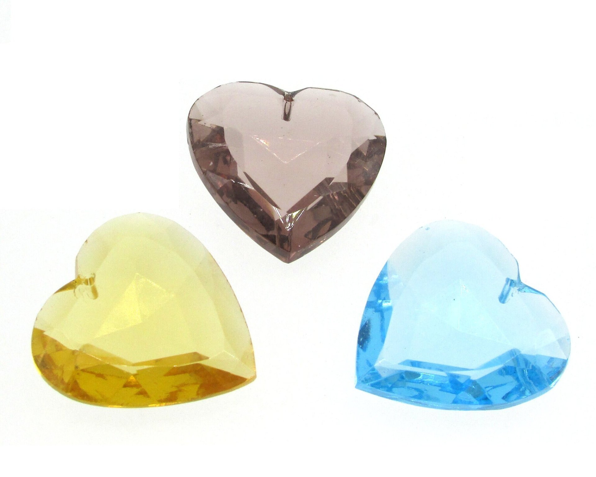 24mm Faceted Heart Pendant Bead
