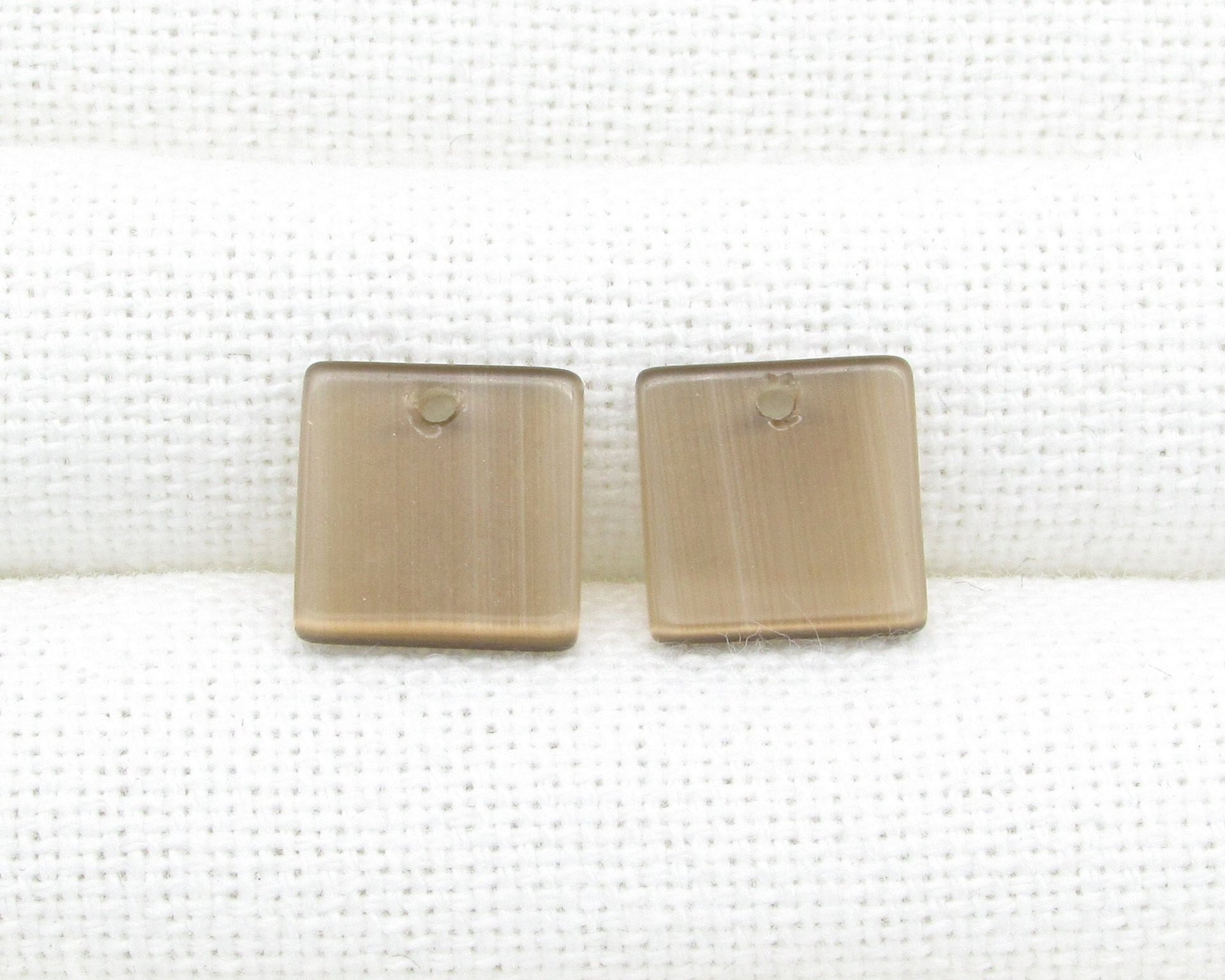 12mm Flat Square Pendants, Fiber Optic Glass