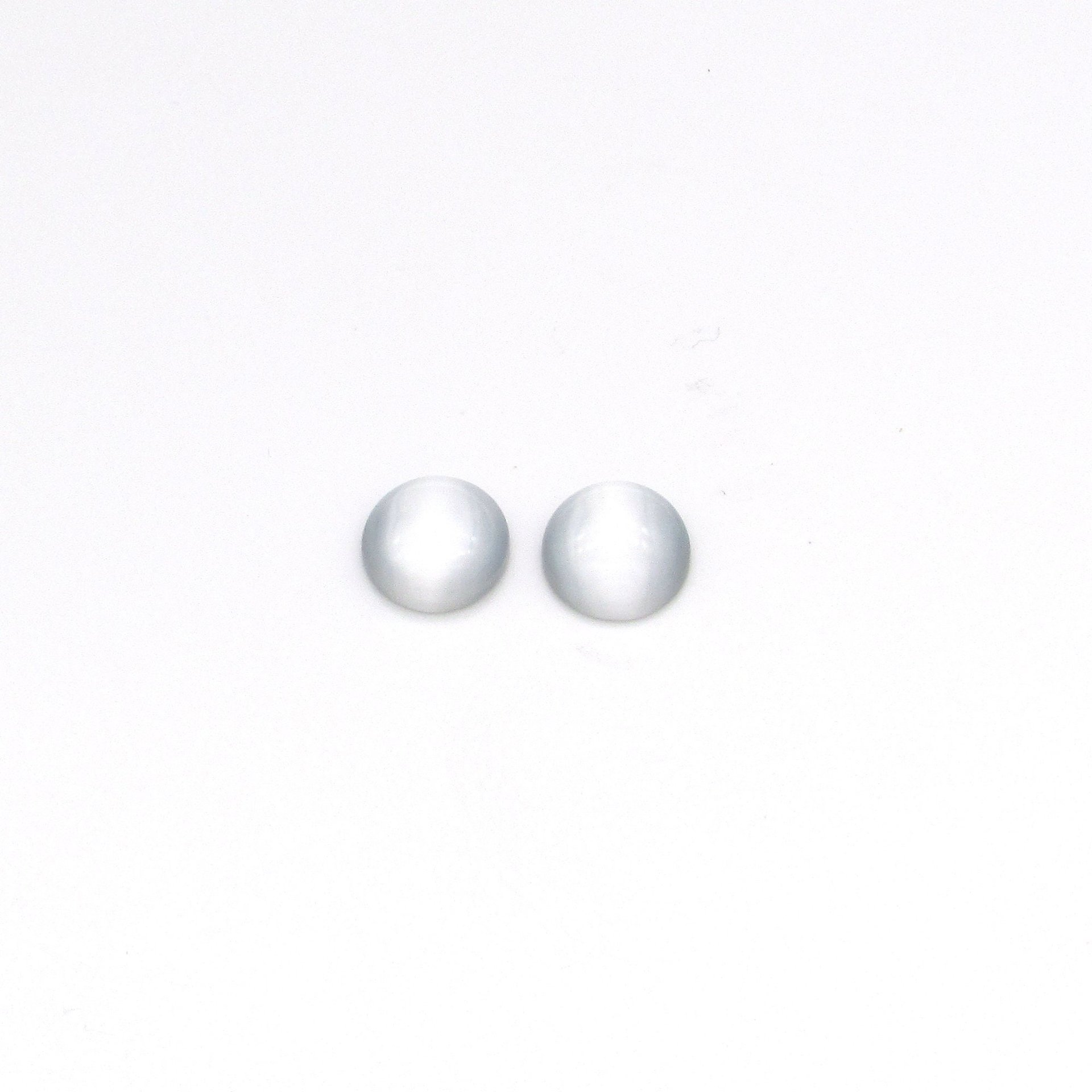 10mm Round Cabochons, Fiber Optic Cat's Eye Glass Stones