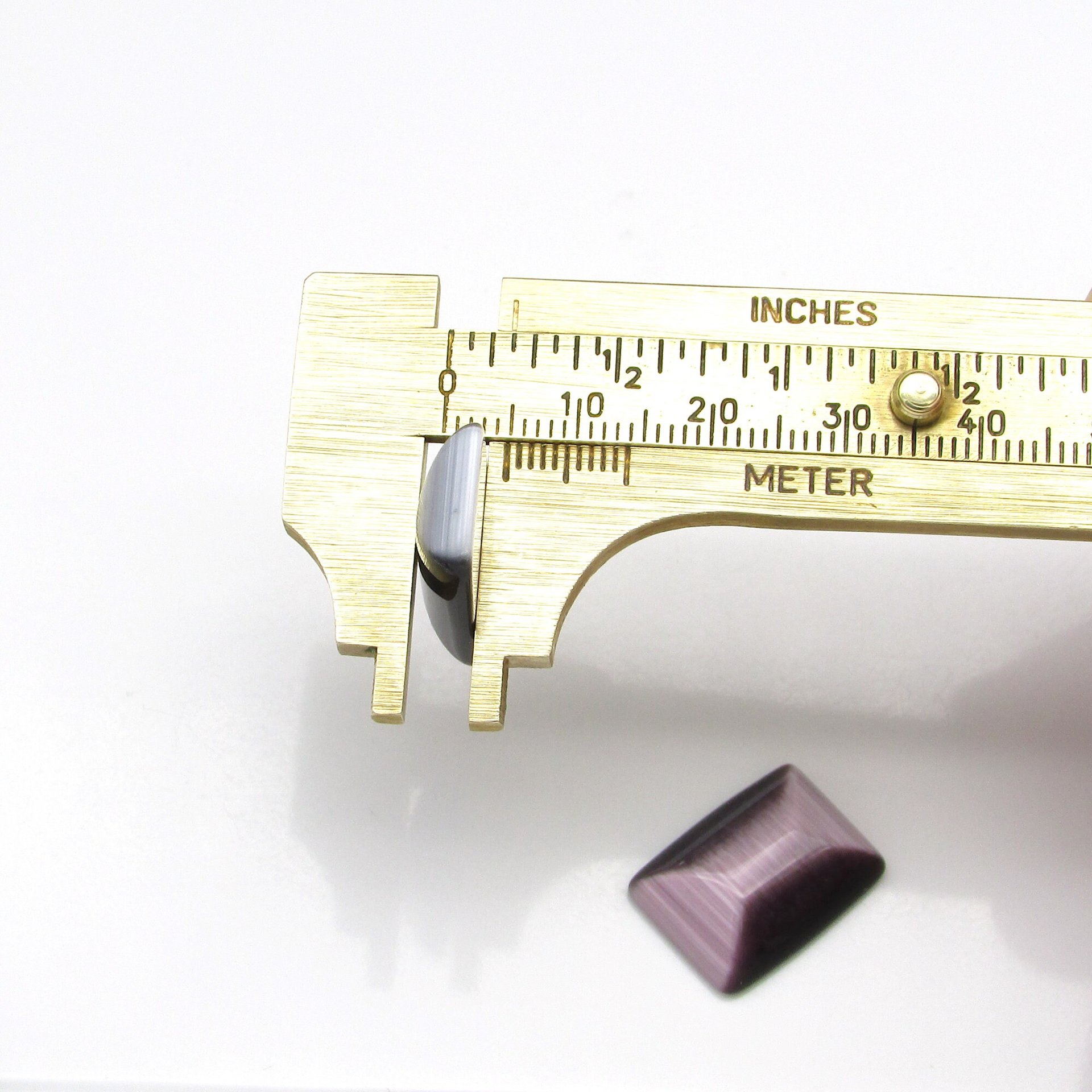 18x13mm Rectangular Cat's Eye Beveled Glass Cabochon