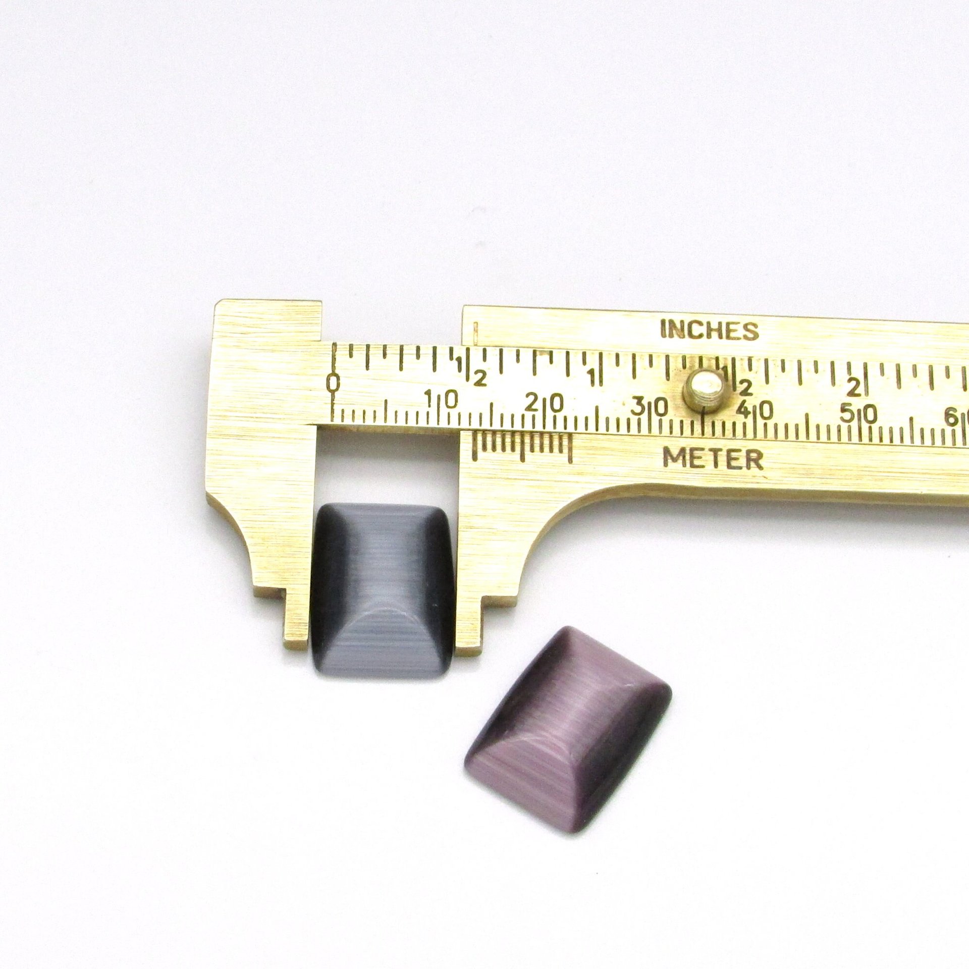 18x13mm Rectangular Cat's Eye Beveled Glass Cabochon