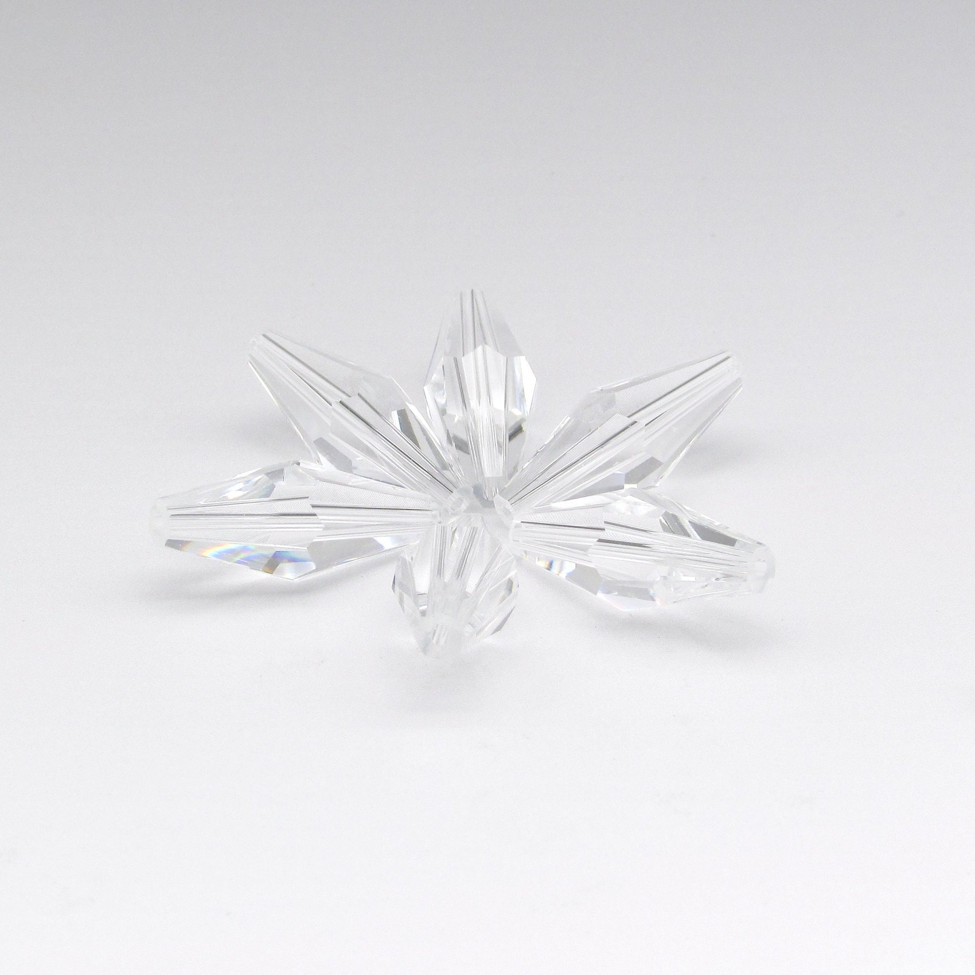 Faceted Crystal Oat Beads 25mm Elongated Bicones