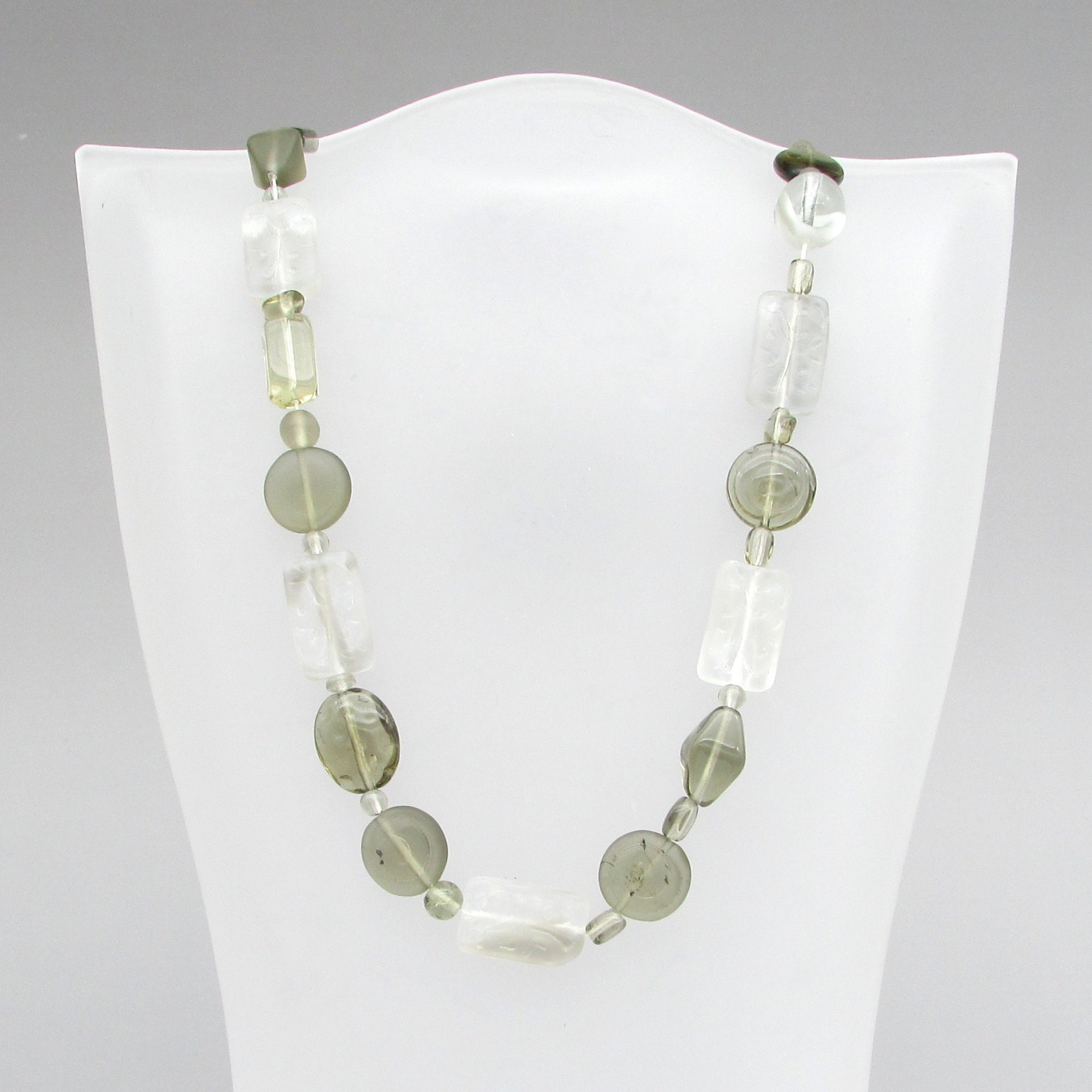 Vintage Glass Bead Mix Translucent Gray