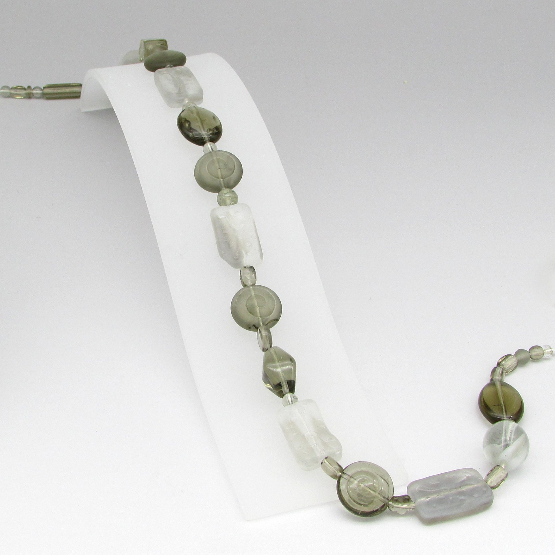 Vintage Glass Bead Mix Translucent Gray