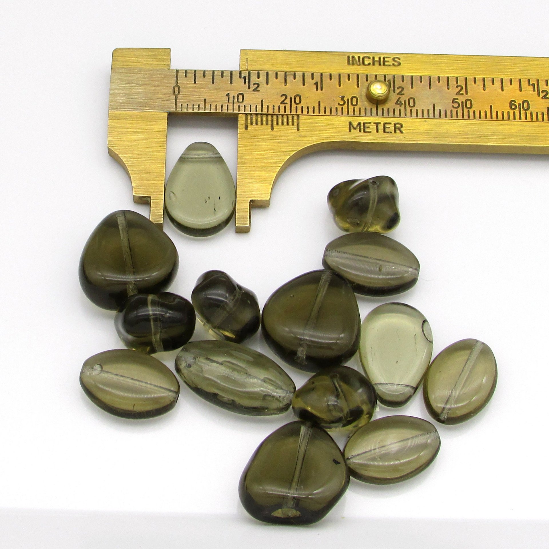 Vintage Glass Bead Mix Translucent Gray