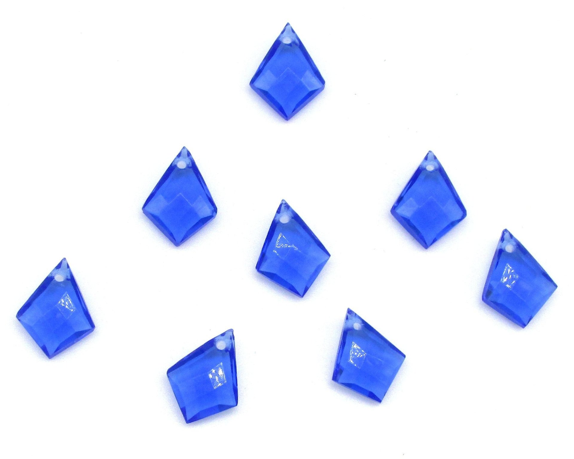 11x8.5mm Blue Kite Briolette Faceted Angular Teardrop Beads