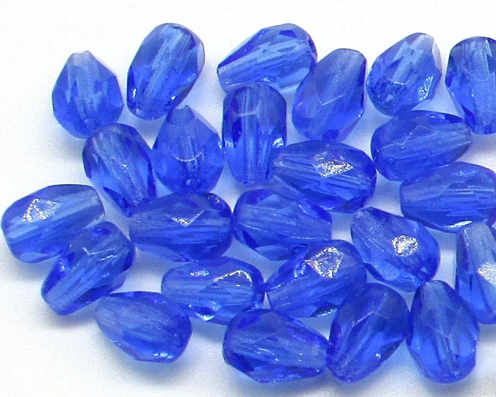 Sapphire Blue 7x5mm Faceted Teardrops