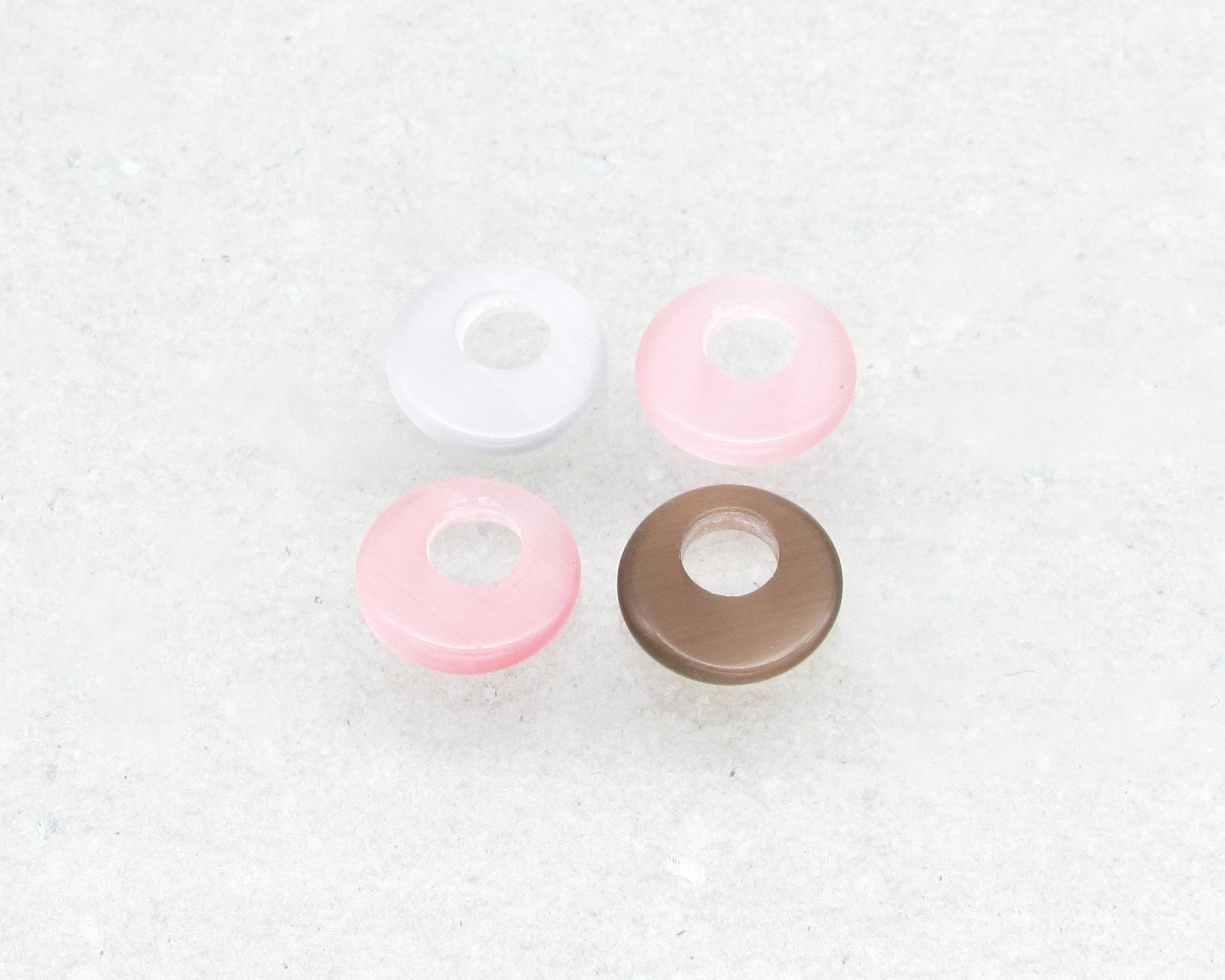 12mm Go-Go Pendants Fiber Optic Glass Flat Rounds 
