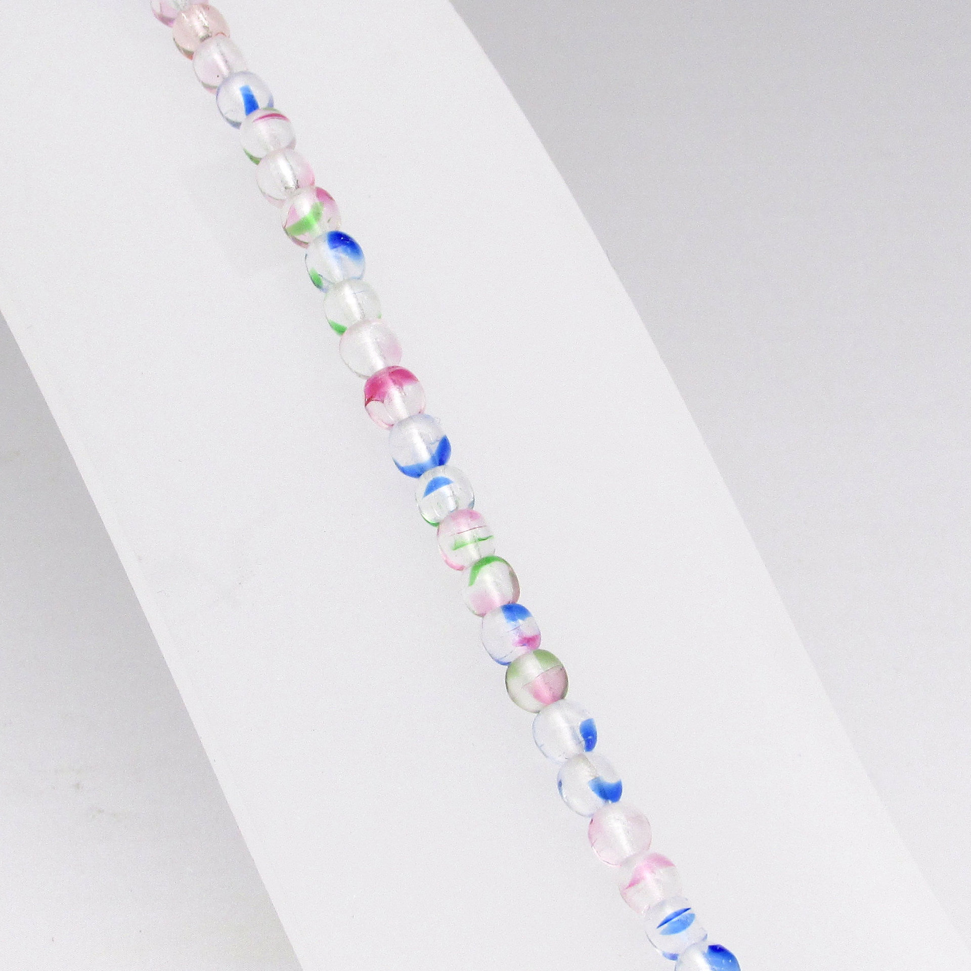 4mm Round Glass Beads, Multicolor Czech Glass Druk, Small Unlined Translucent Spacers