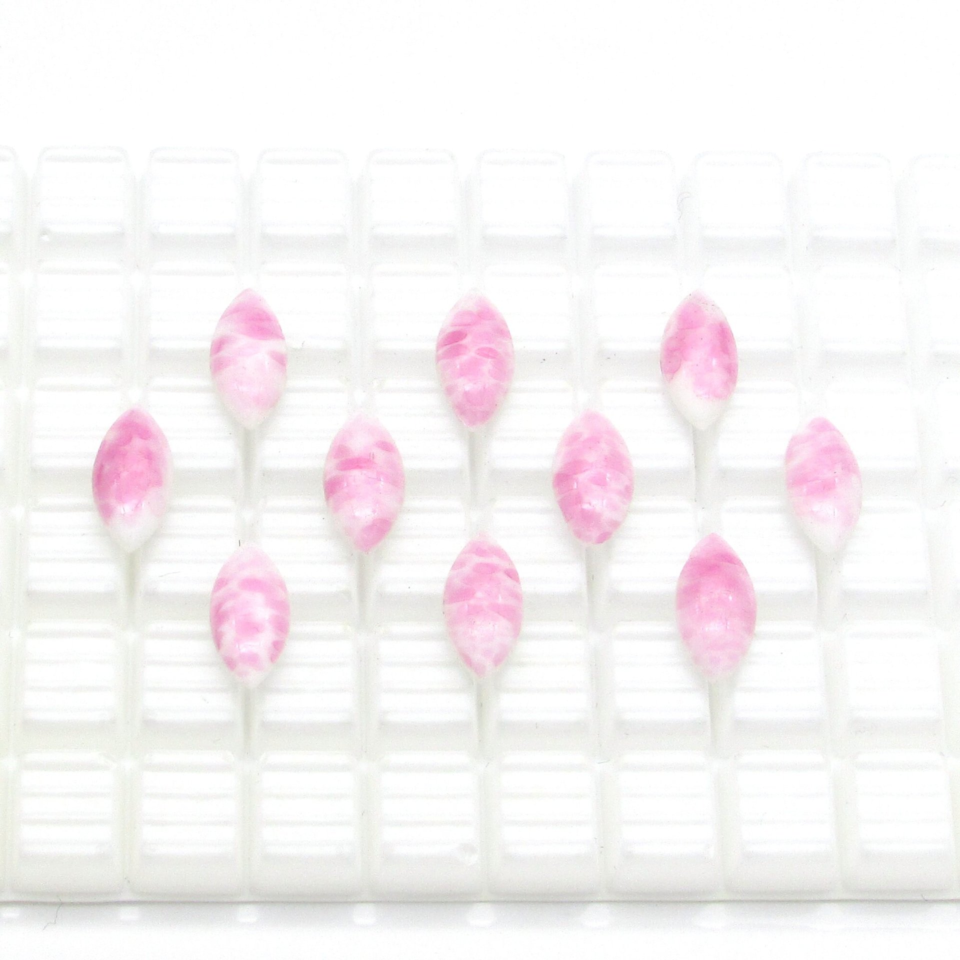 15x7mm Navette Rhinestones, Opaque Pink Vintage Point Back Glass Stones