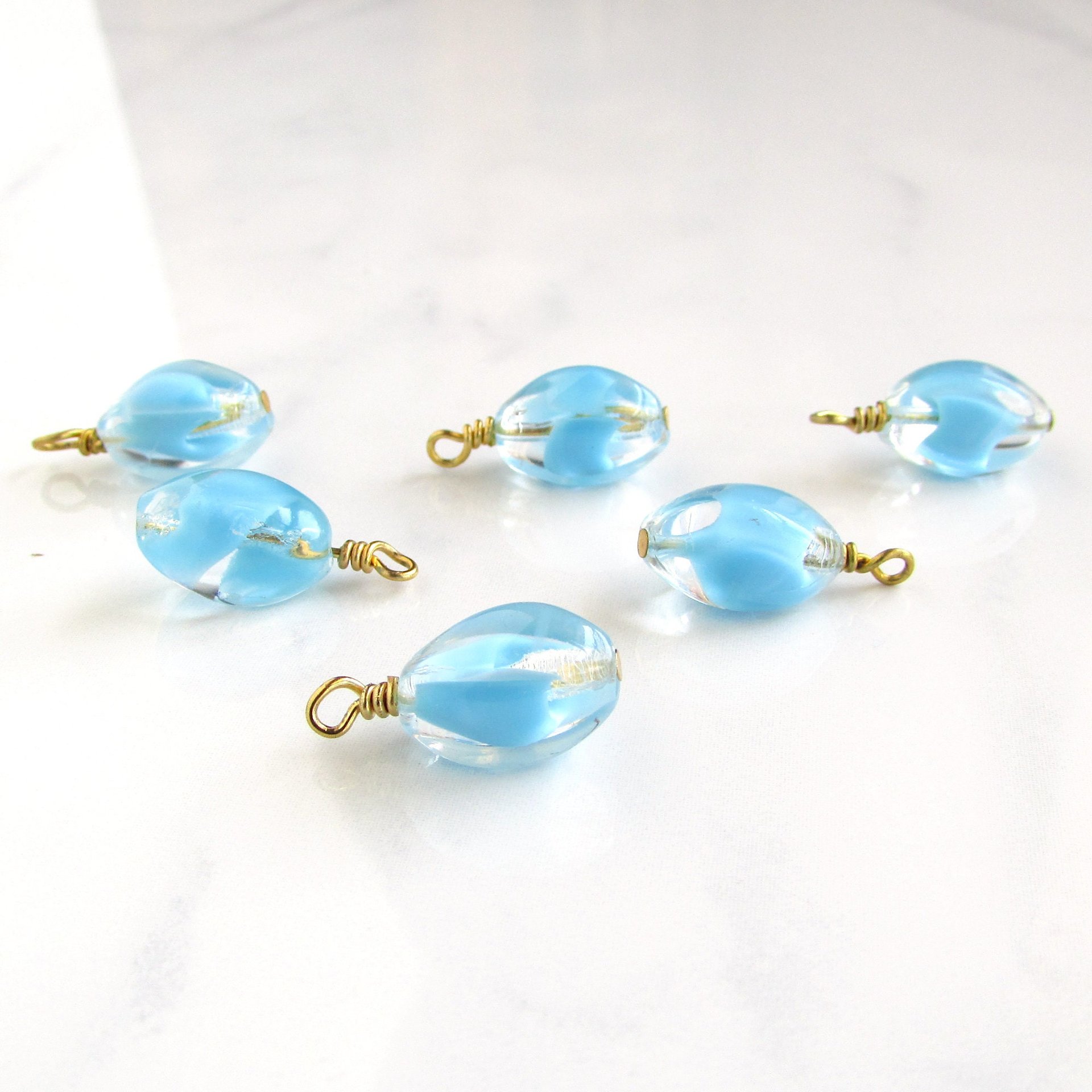 21mm Handmade Charms with Vintage Glass Beads