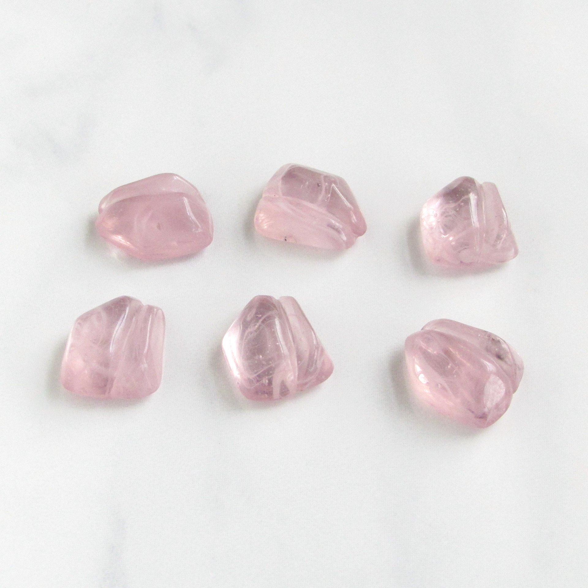 Vintage Glass Cabochons with Wrapping Channel, Unfoiled Amethyst
