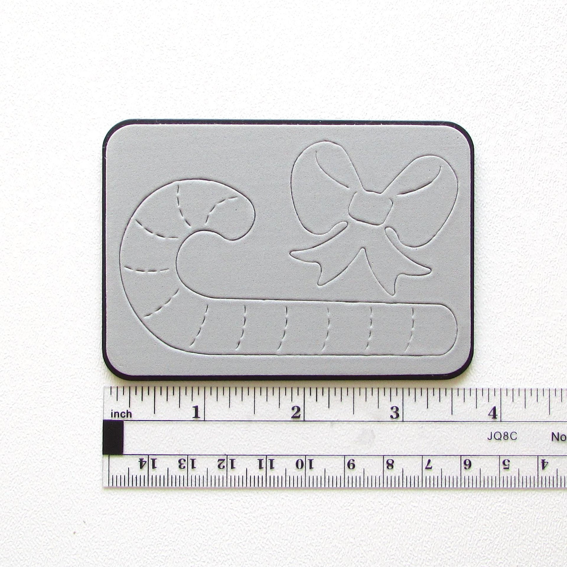 Sizzix Sizzlits Die, 3 3/4” Rectangle Candy Cane and Bow Christmas Motifs