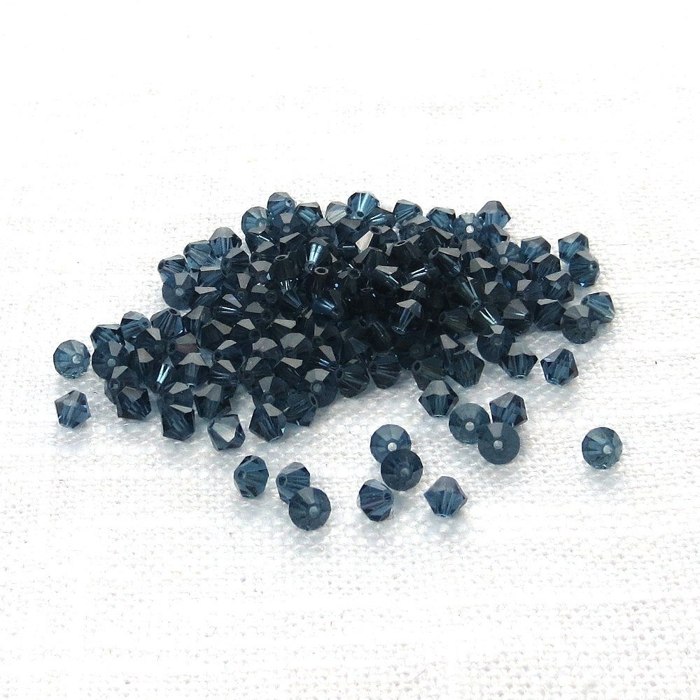 4mm Montana Sapphire Crystal Bicones