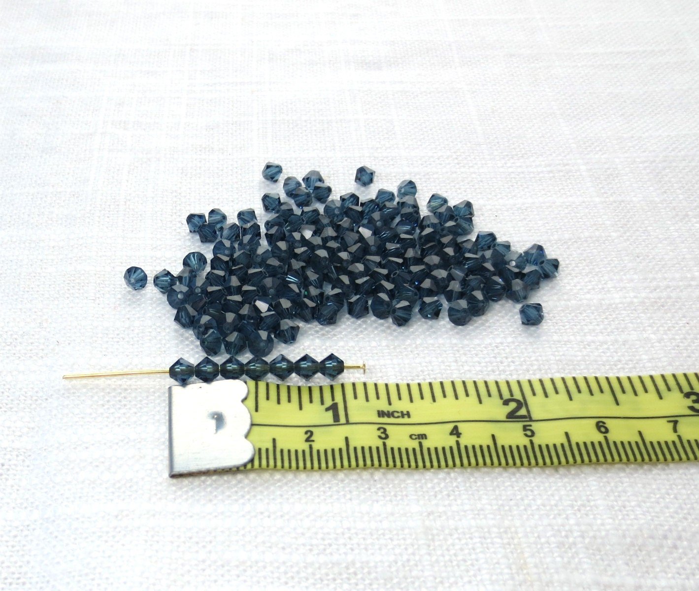 4mm Montana Sapphire Crystal Bicones
