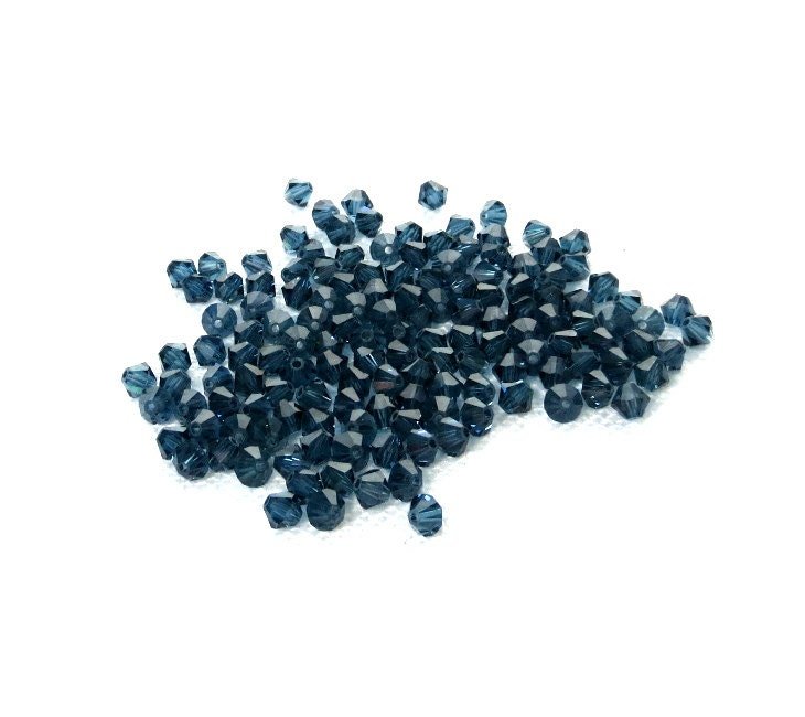 4mm Montana Sapphire Crystal Bicones
