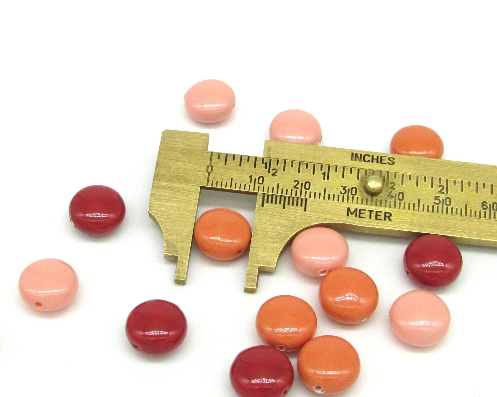 12mm Puffed Coin Bead Mix (15pc)