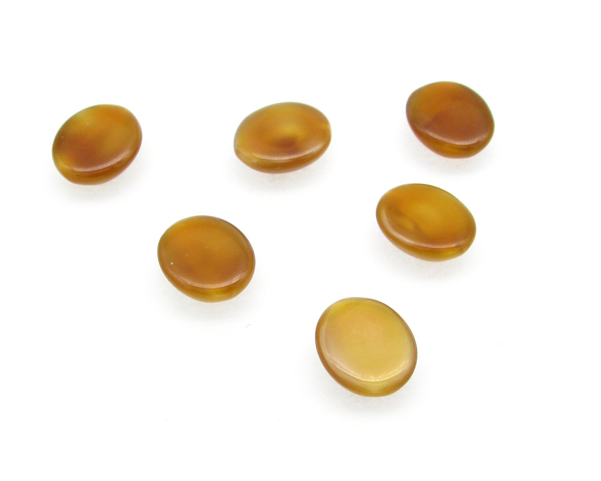 Vintage 12x10mm Oval Cabochons, Golden Brown Moonglow