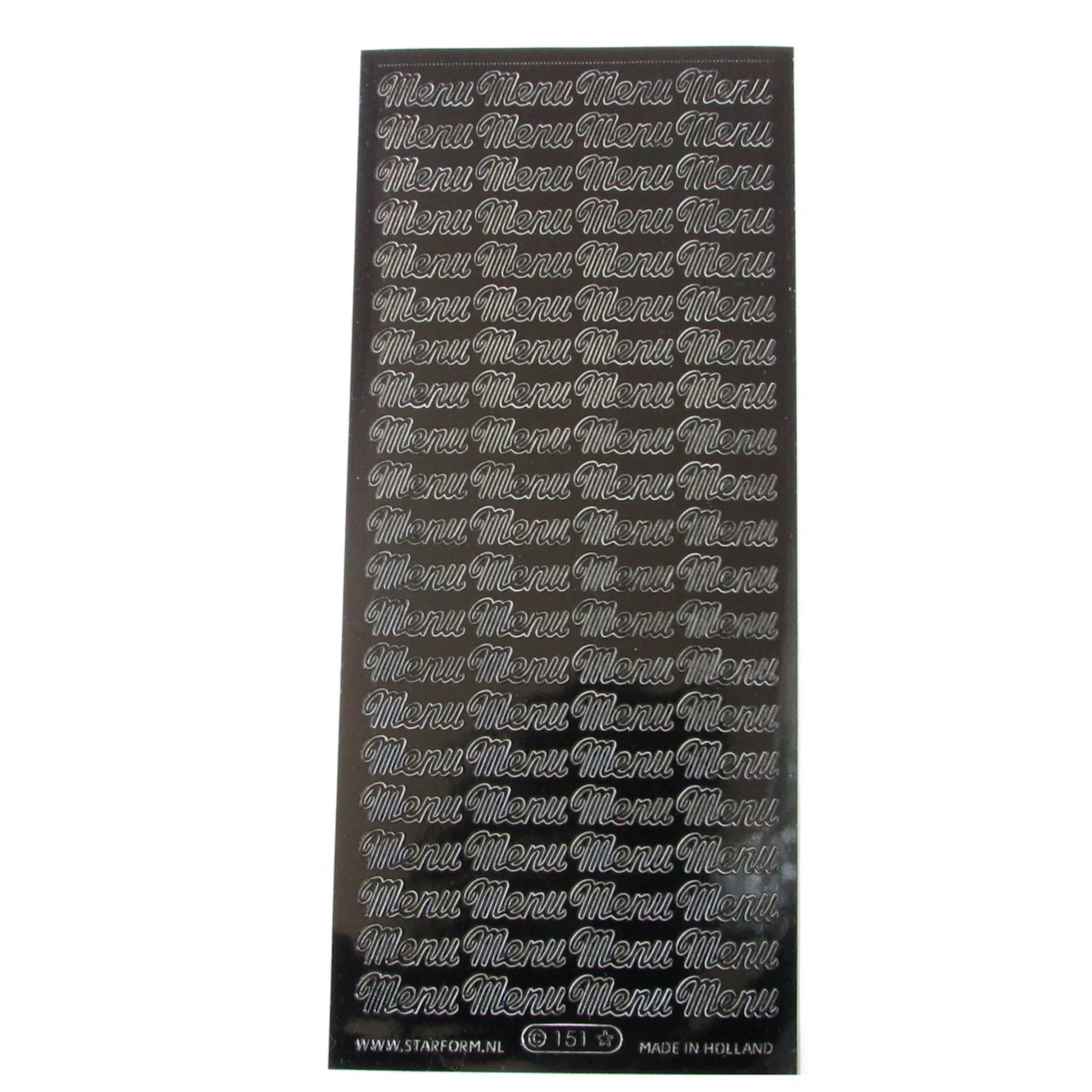 Fancy Script Text Stickers, Bundle of 7 Assorted 9" x 4" Peel-Off Sheets