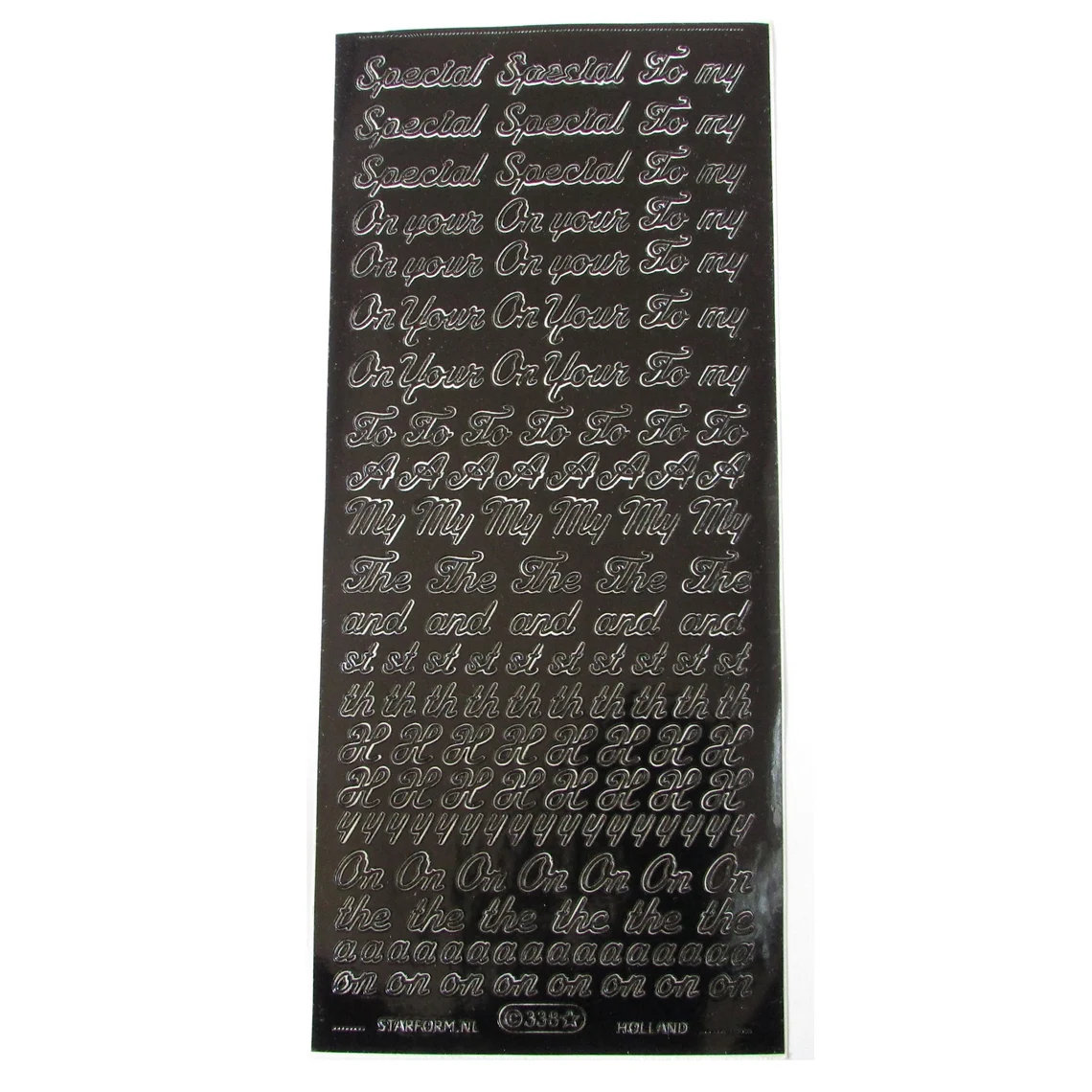 Fancy Script Text Stickers, Bundle of 7 Assorted 9" x 4" Peel-Off Sheets