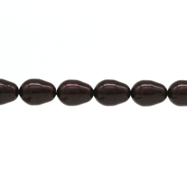 11x8mm Baroque Teardrops, Maroon Crystal Pearl Beads