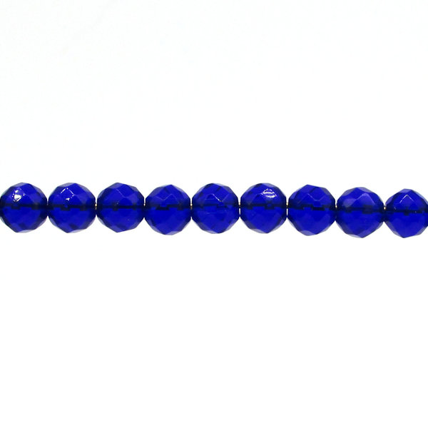 Cobalt Blue 6mm Round Faceted Glass Beads (45)