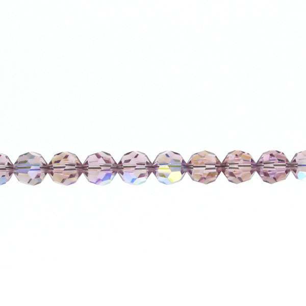 7mm Faceted Round Beads, Light Amethyst AB
