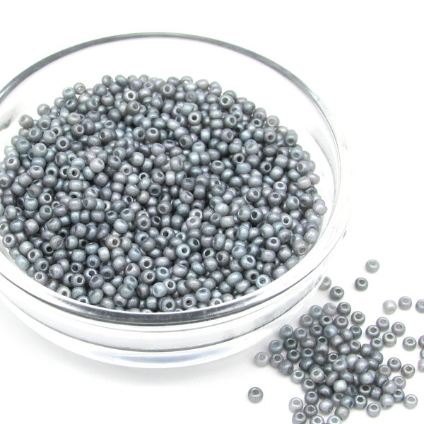 11/0 Seed Beads, Opaque Gray Pearl Matte