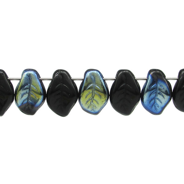 14.5x10mm Curved Leaf Glass Bead Mix