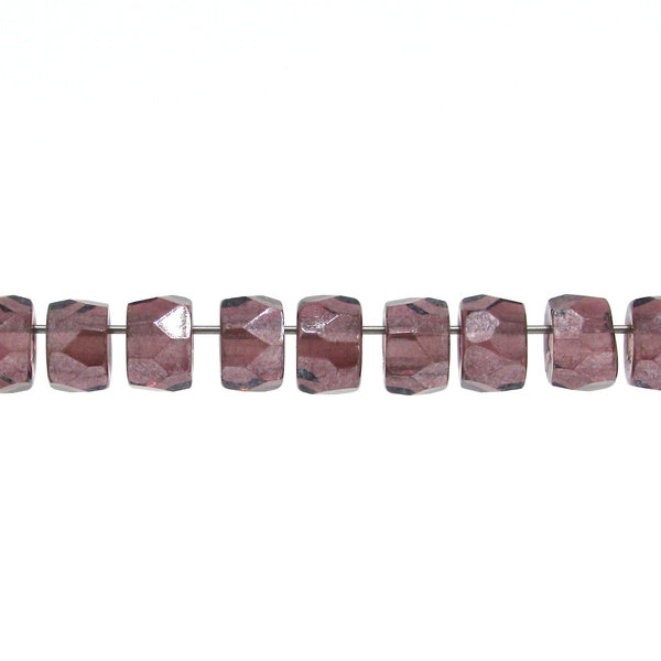 6x8.5mm Faceted Roller Beads, Translucent Amethyst