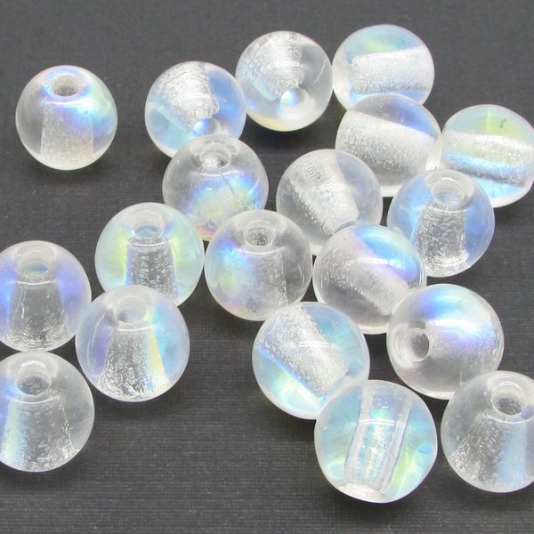 12mm Round Beads, Crystal AB Large Hole Rondelles