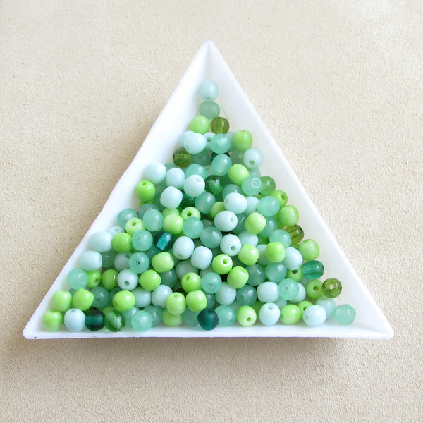 4mm Druk Round Glass Bead Mixes