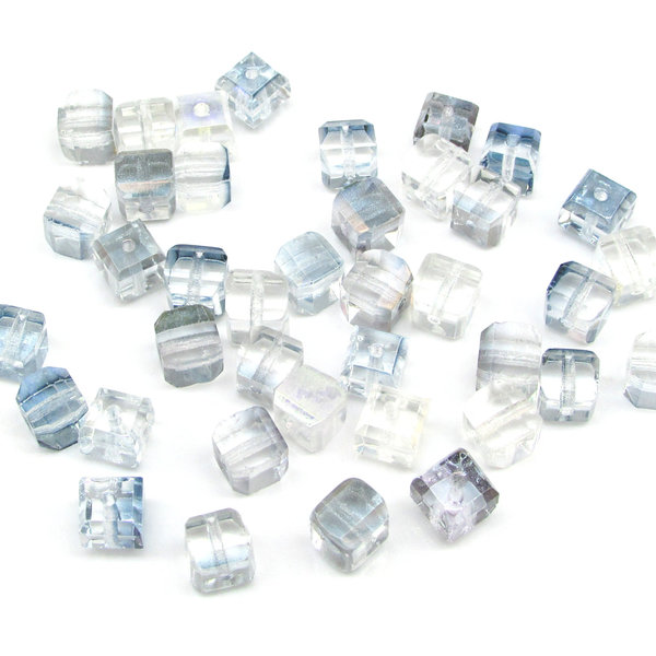 Machine Cut Bead Mix, Preciosa Crystal Cubes