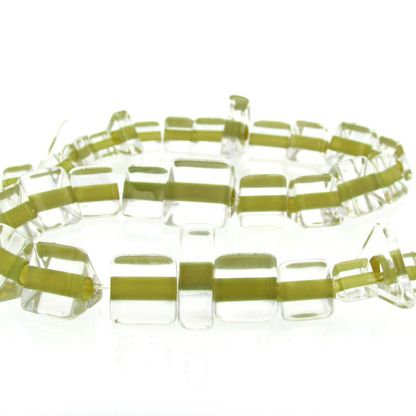 Khaki Furnace Glass Triangular Beads 