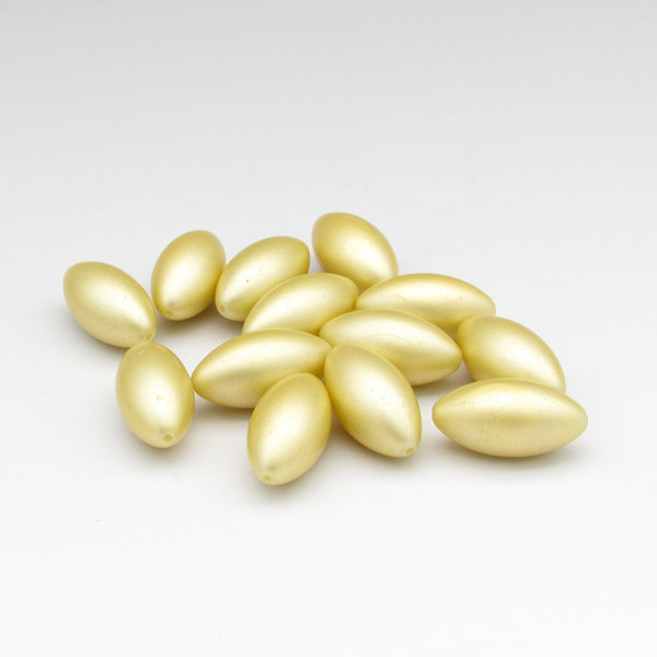 Vintage 23x12mm Oval Pale Gold Plastic Pearls