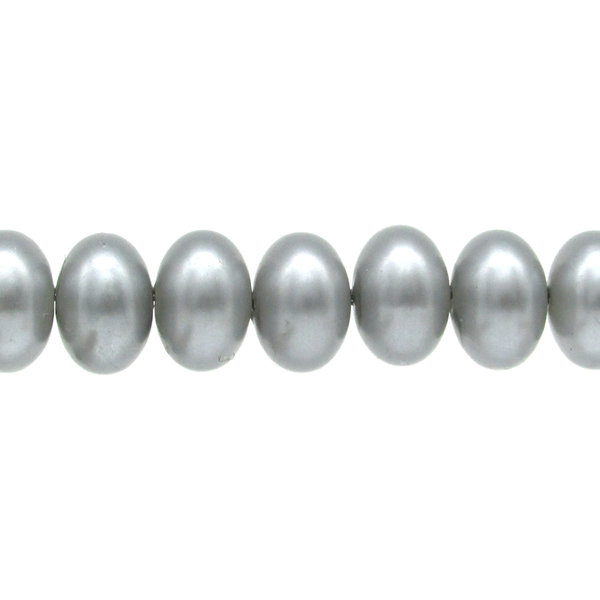 Opaque Gray 13x9mm Rondelles, Vintage Plastic Pearls