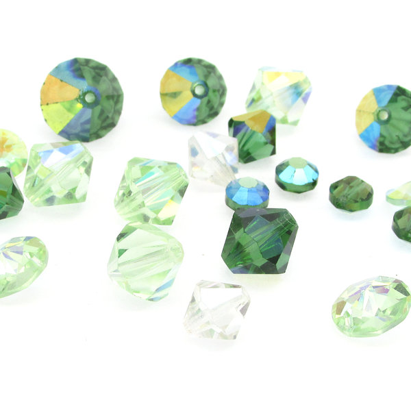 Vintage Crystal Bead Mix, 6mm 8mm Bicones and Nailheads