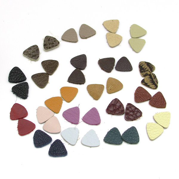 12mm Rounded Triangle Die Cuts, Upcycled Leather Stud Shapes