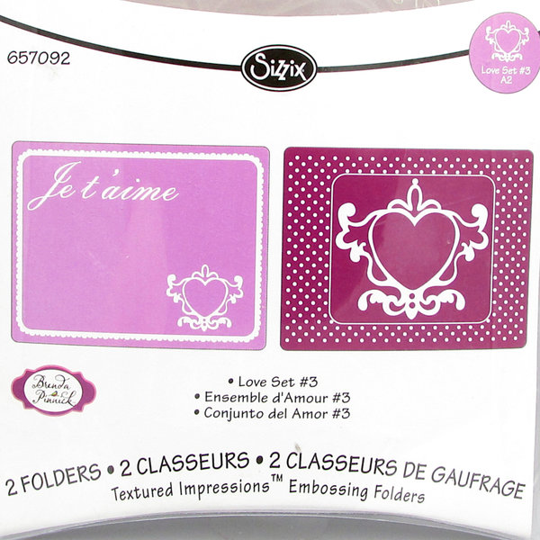 Love A2 Embossing Folder Set, Sizzix Textured Impressions