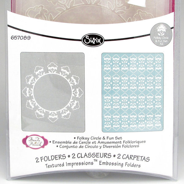 Folksy Circle and Fun A2 Embossing Folder Set, Sizzix Textured Impressions