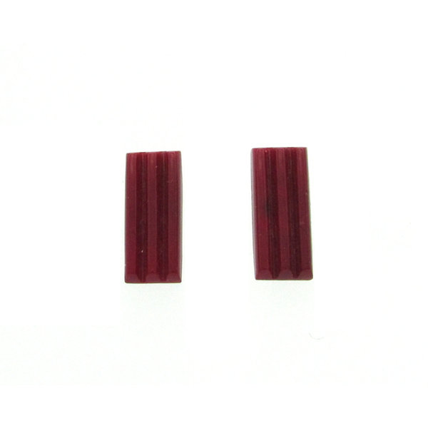 Vintage 20x8.5mm Ridged Rectangle Cabochons