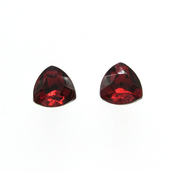 Vintage 12mm Triangular Rhinestones, Foiled Garnet