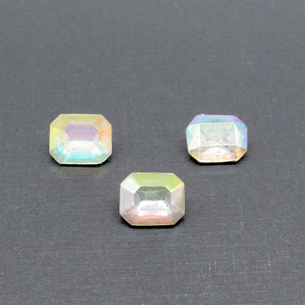 10x8mm Octagon Baguettes, Vintage Crystal AB Rhinestones