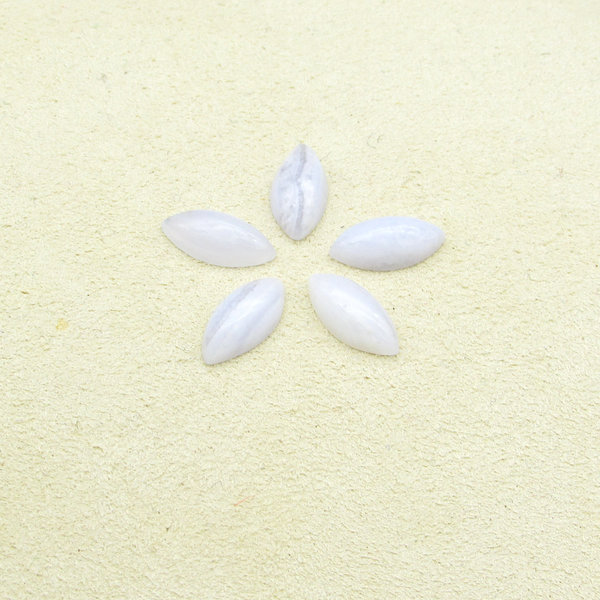 Small Marquise Cabochons, White Agate 