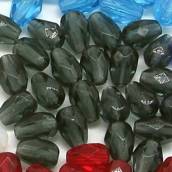 7x5mm Translucent Grey Teardrop Beads