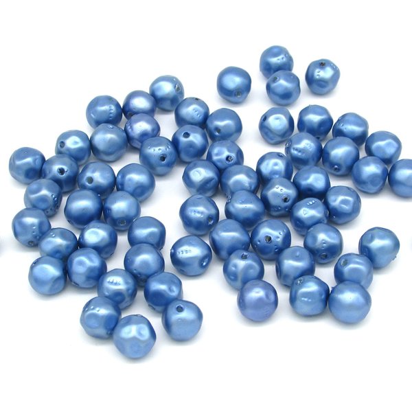 8mm Blue Lustre Pearlized Beads