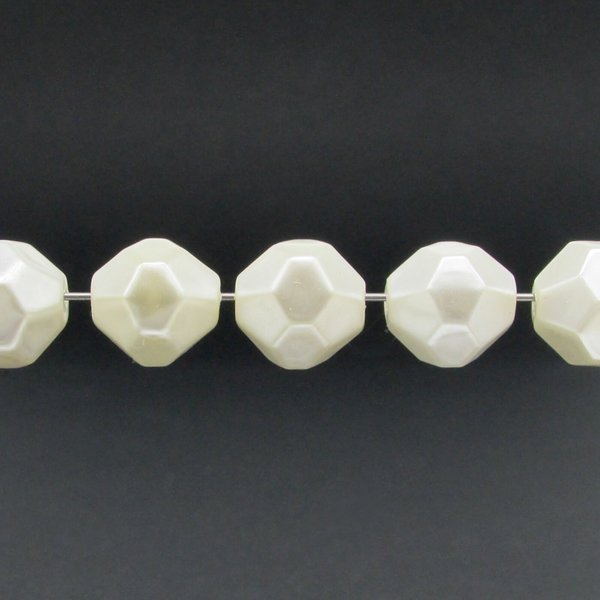 Vintage Cream Lustre Faceted Beads