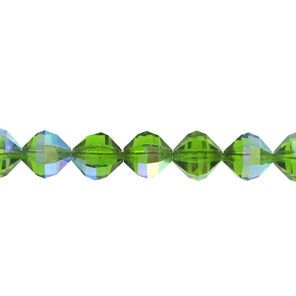 10x10mm Faceted Octagon Beads, Emerald AB Vintage Machine Cut Crystal